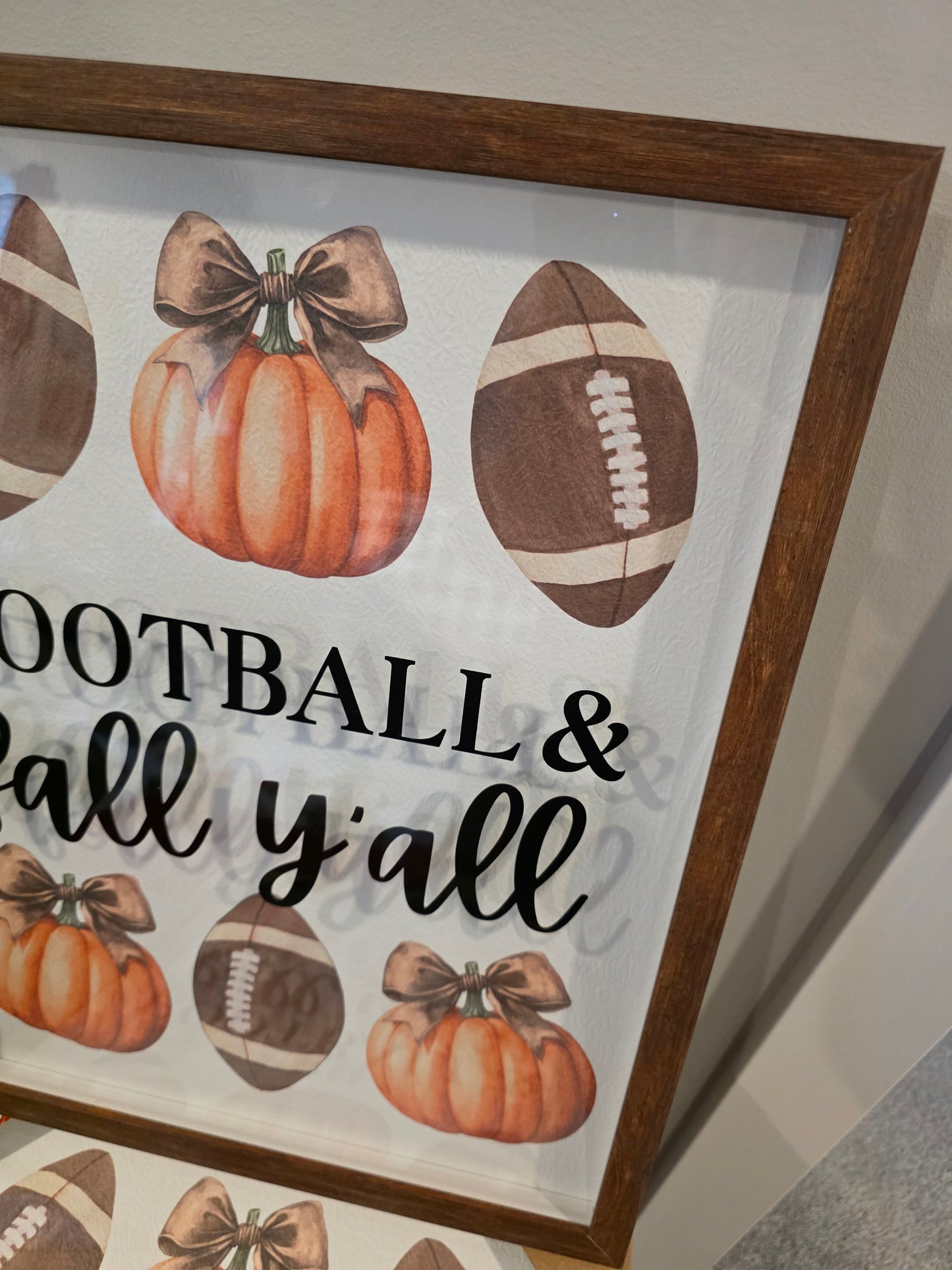 Football & Fall Y'all Framed Art Print