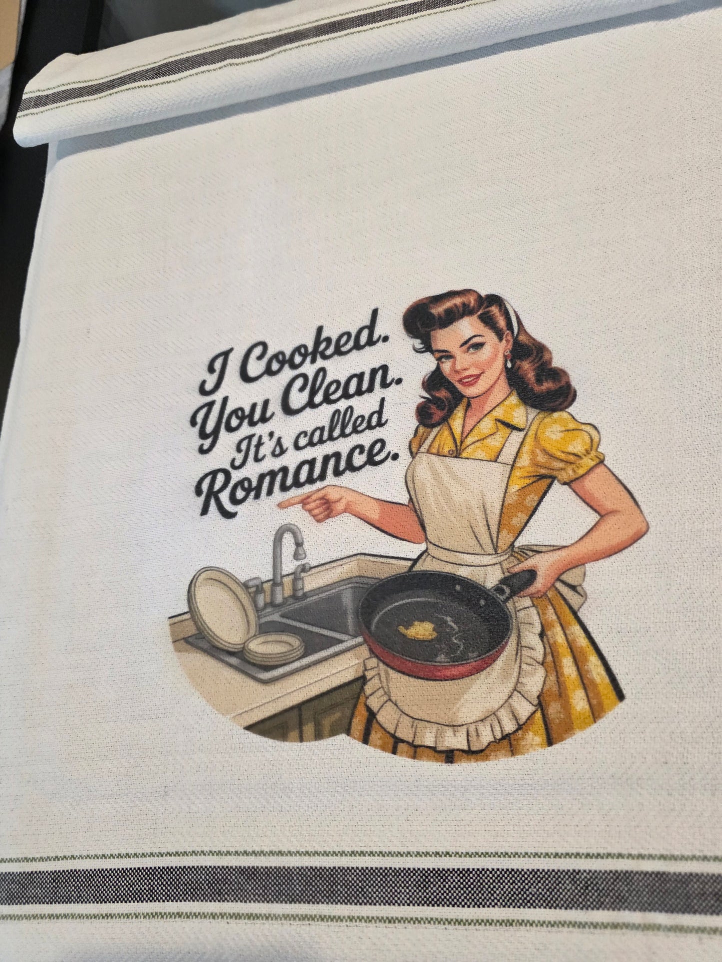 White & Black Tea Towel