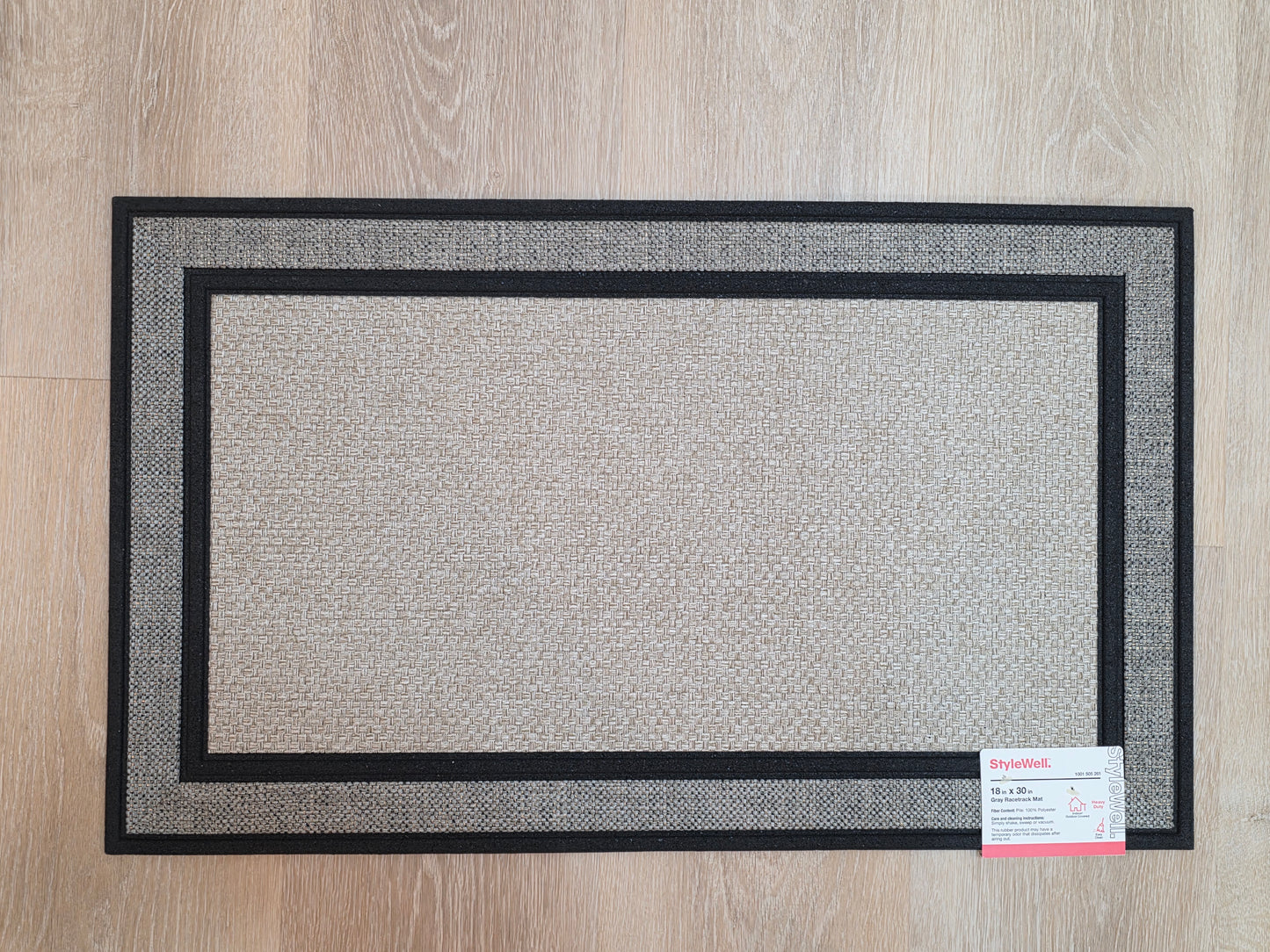 Racetrack Gray Rubber Non-Slip Outdoor/Indoor Door Mat