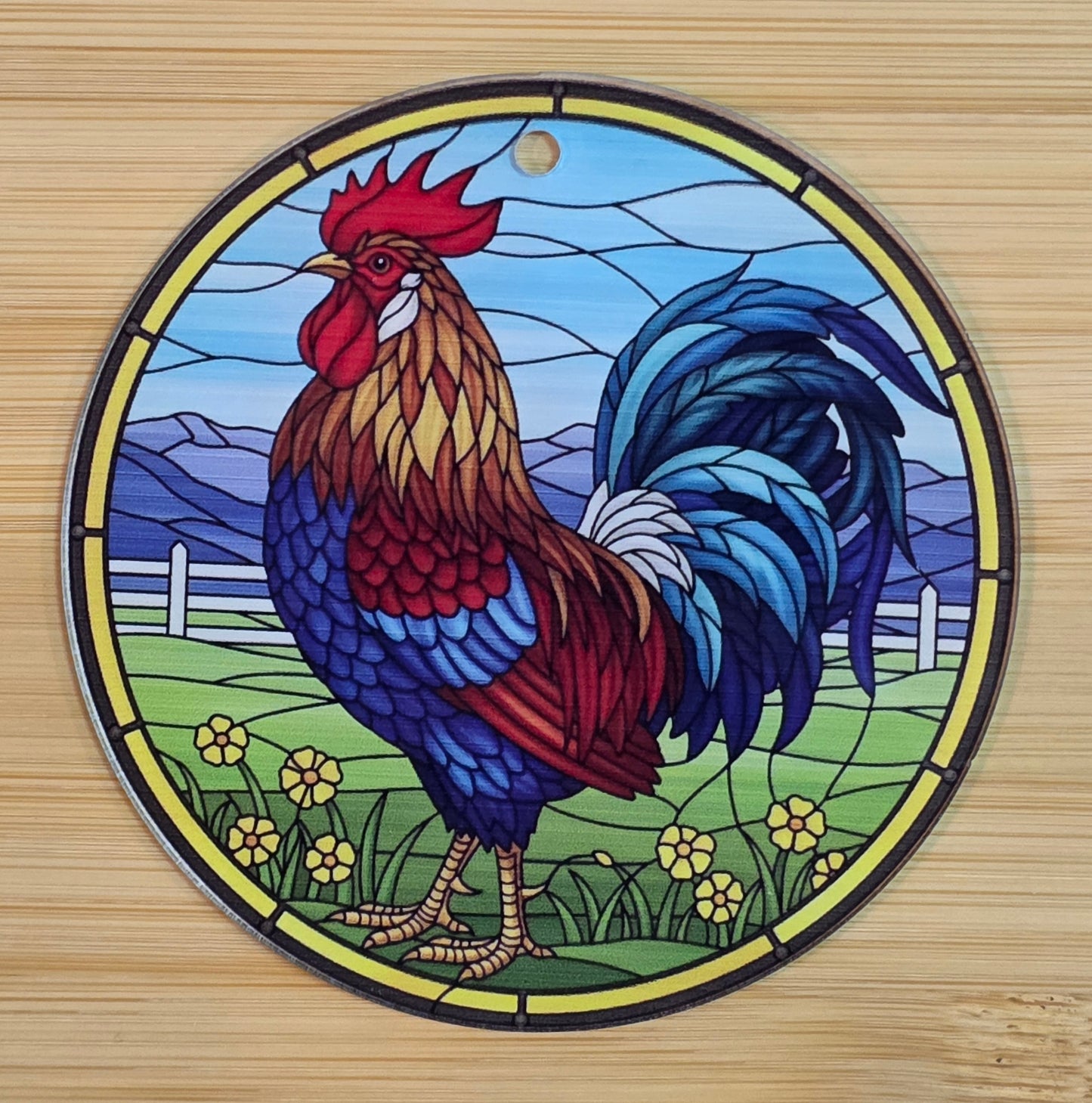 Acrylic Ornaments with Rooster Design