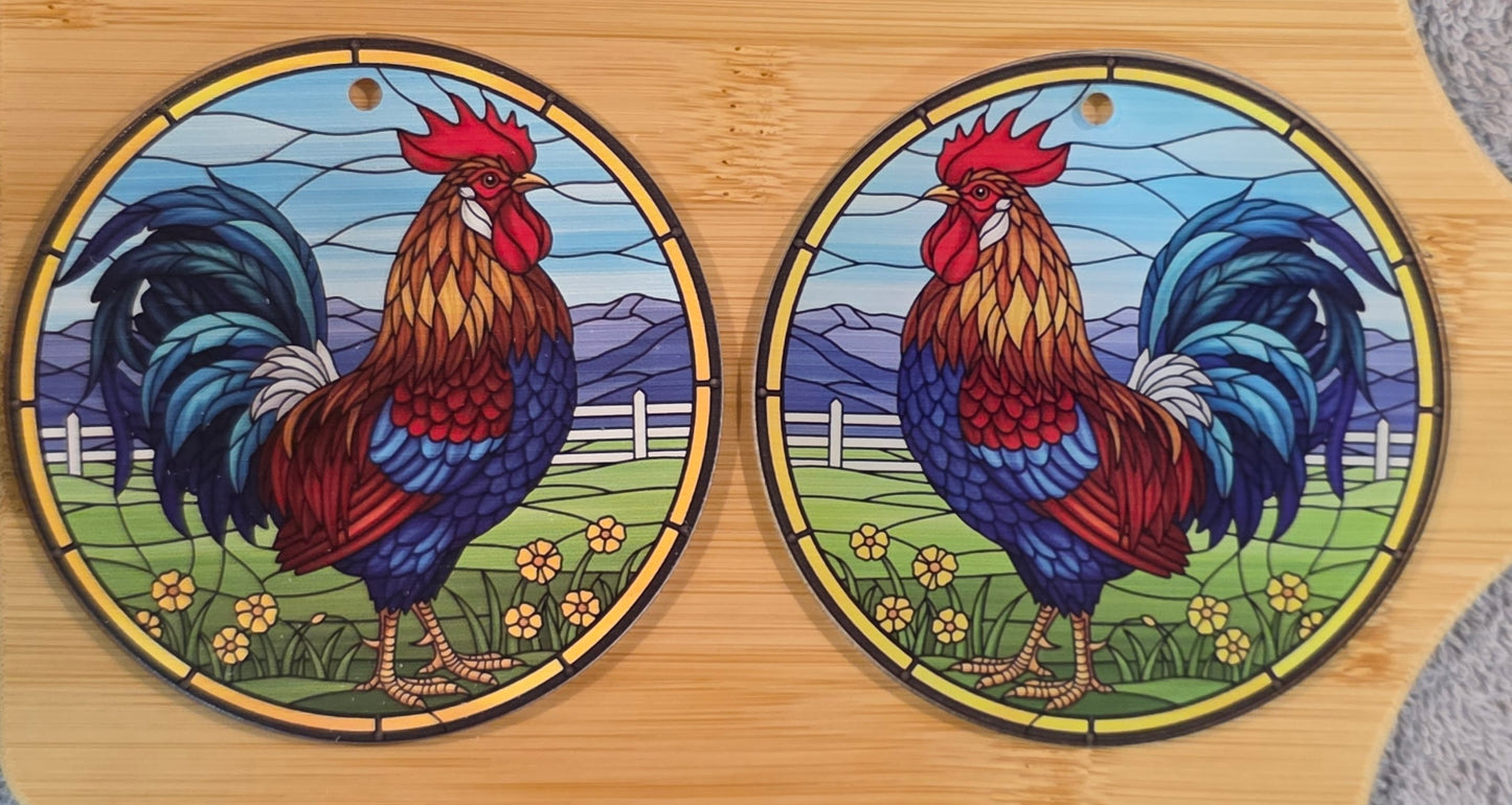 Acrylic Ornaments with Rooster Design