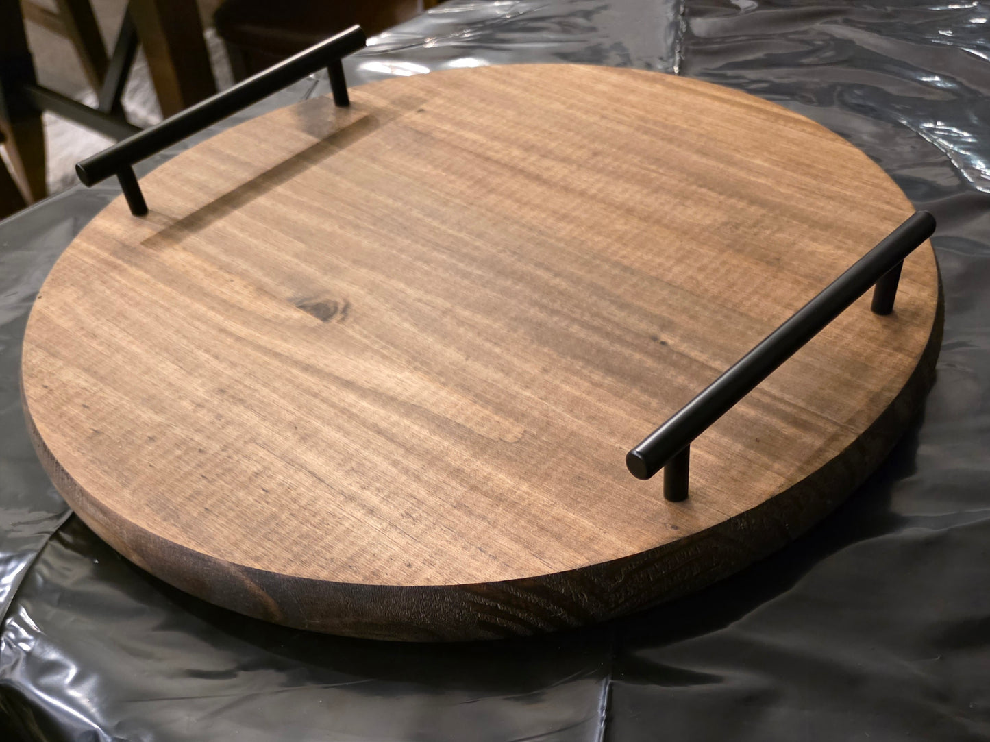 15" Round Serving Tray with Handles - 3 Colors