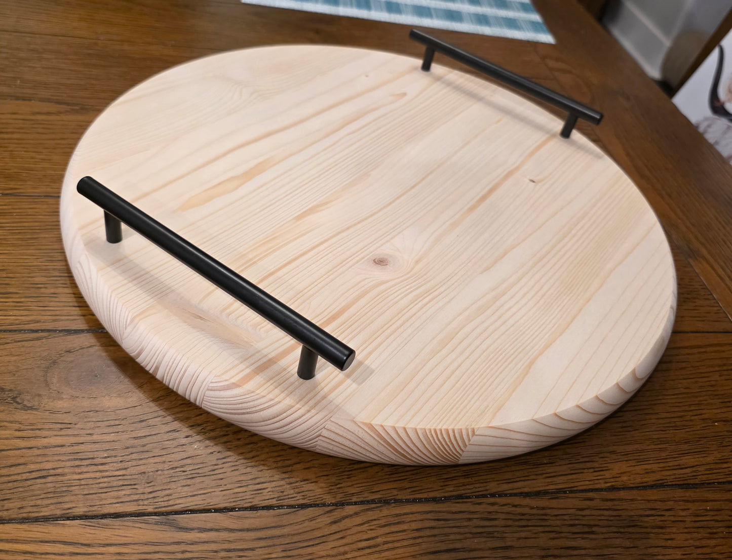 15" Round Serving Tray with Handles - 3 Colors
