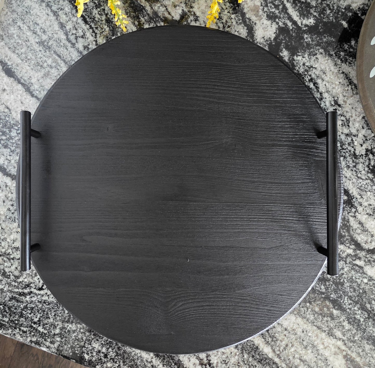 15" Round Serving Tray with Handles - 3 Colors