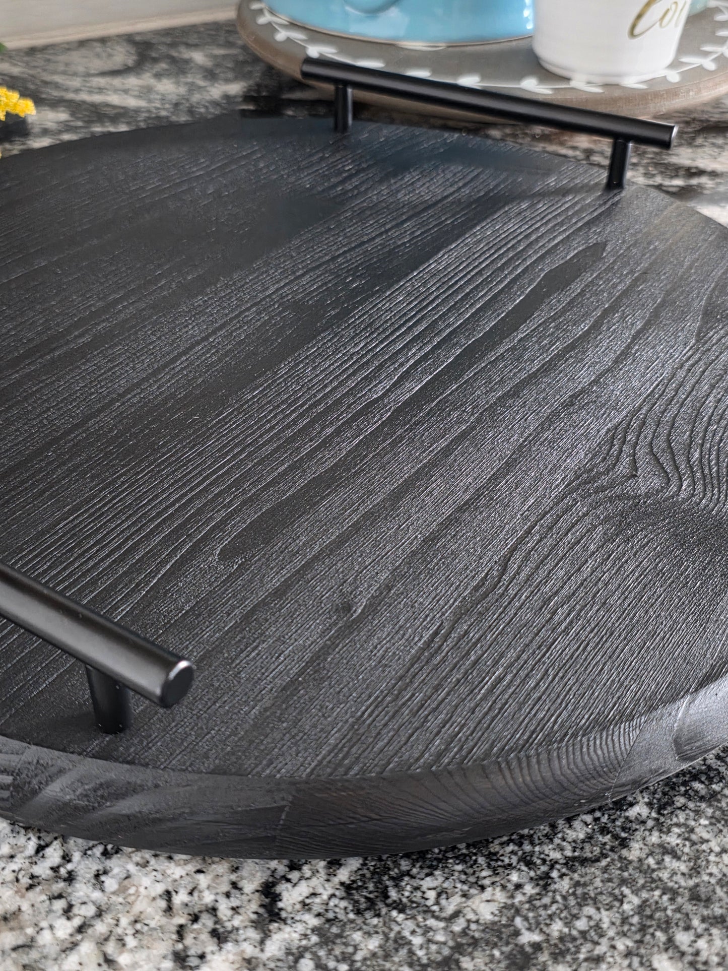 15" Round Serving Tray with Handles - 3 Colors