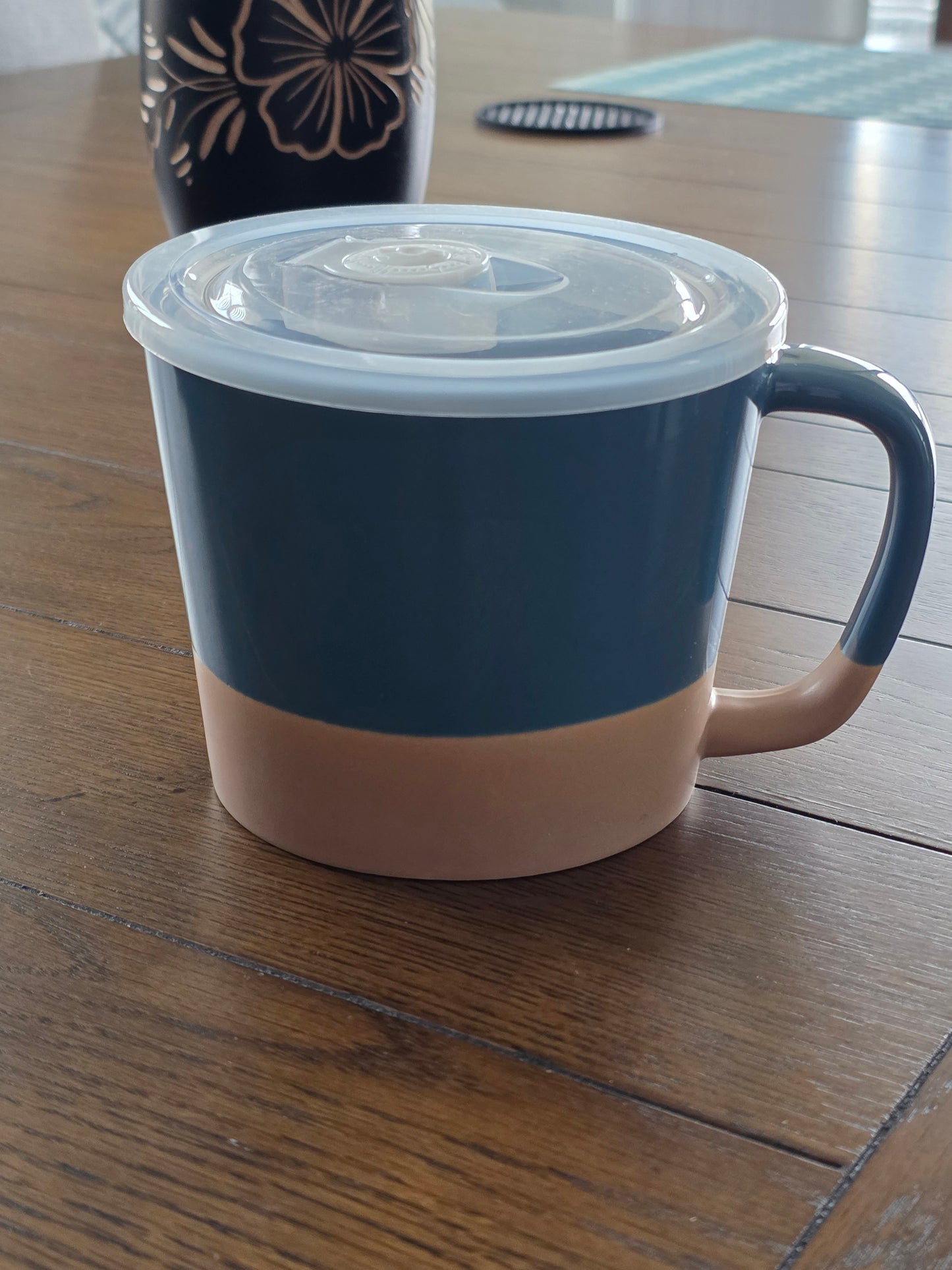 Glazed Stoneware Soup Mug w/Vented Lid - 2 Colors
