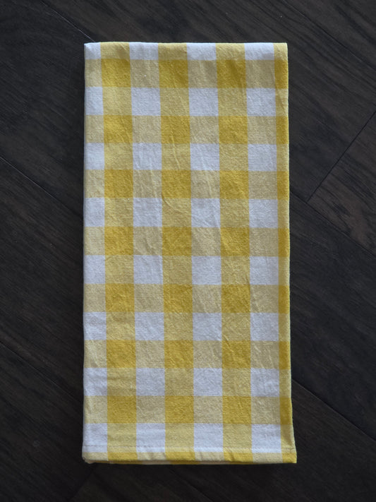 Yellow & White Checkered Tea Towel