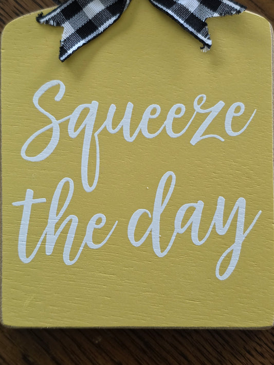 Yellow Mini Cutting Board Wood Hanger / Ornament
