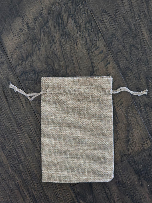 Custom Small Burlap Drawstring Gift bags with Tags