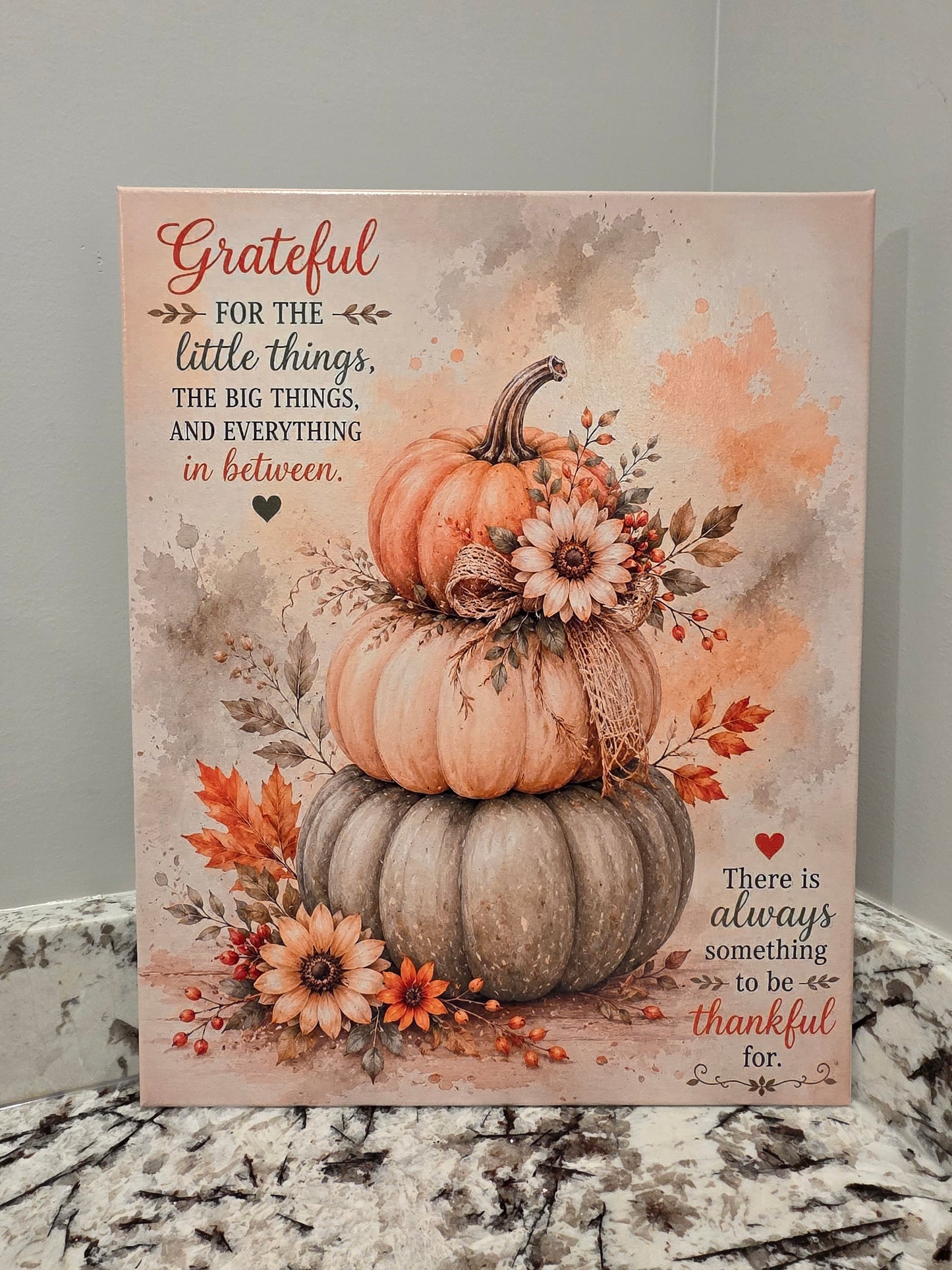 16 x 20 Wrapped Canvas Print on Wood Frame w/ Fall Design