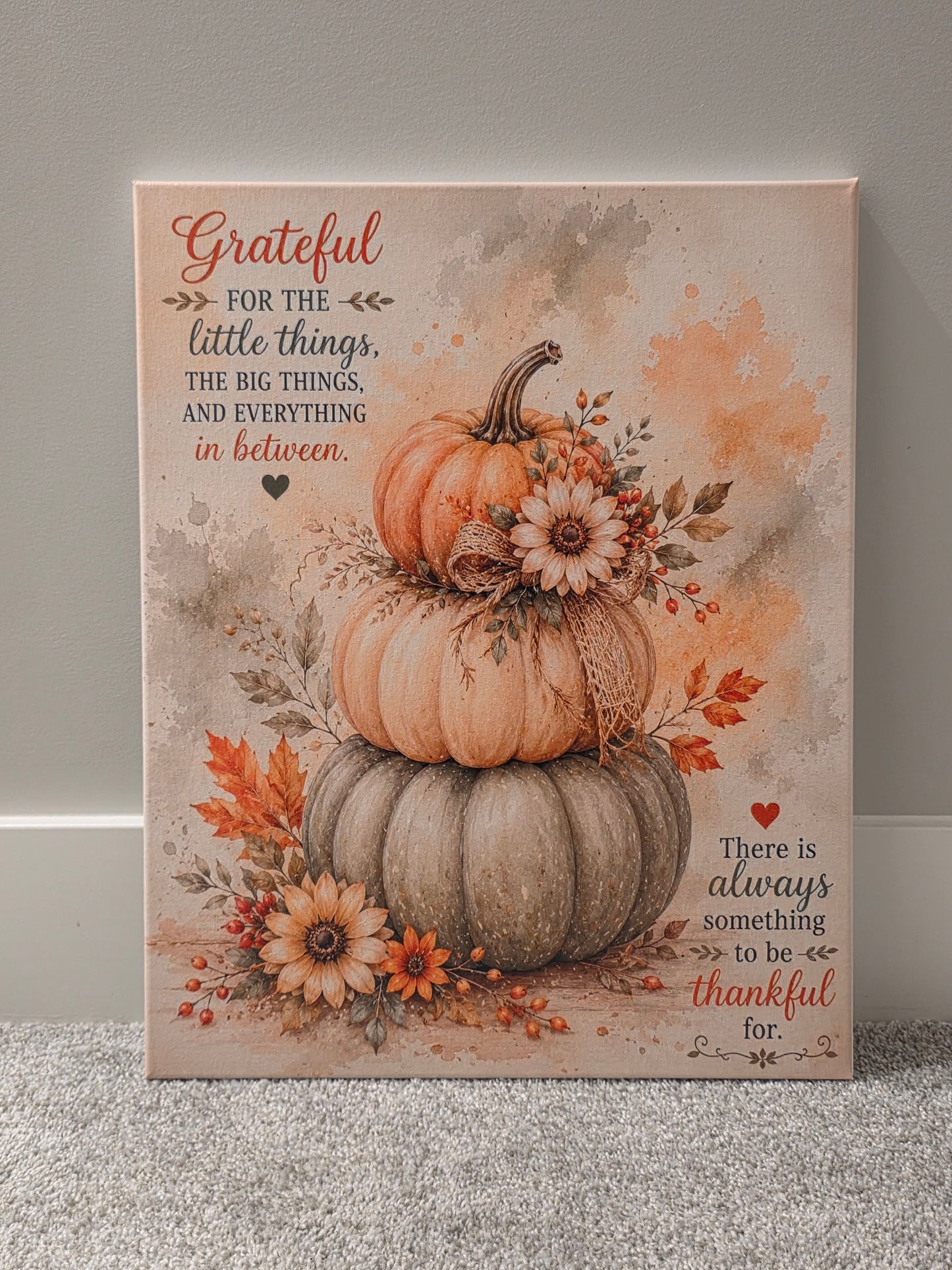 16 x 20 Wrapped Canvas Print on Wood Frame w/ Fall Design