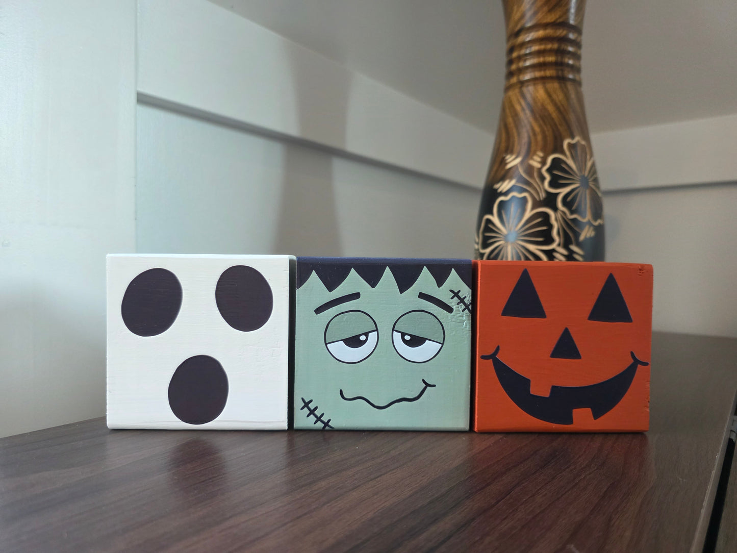 Halloween Wood Blocks - 3 pc Set