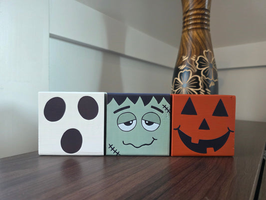 Halloween Wood Blocks - 3 pc Set