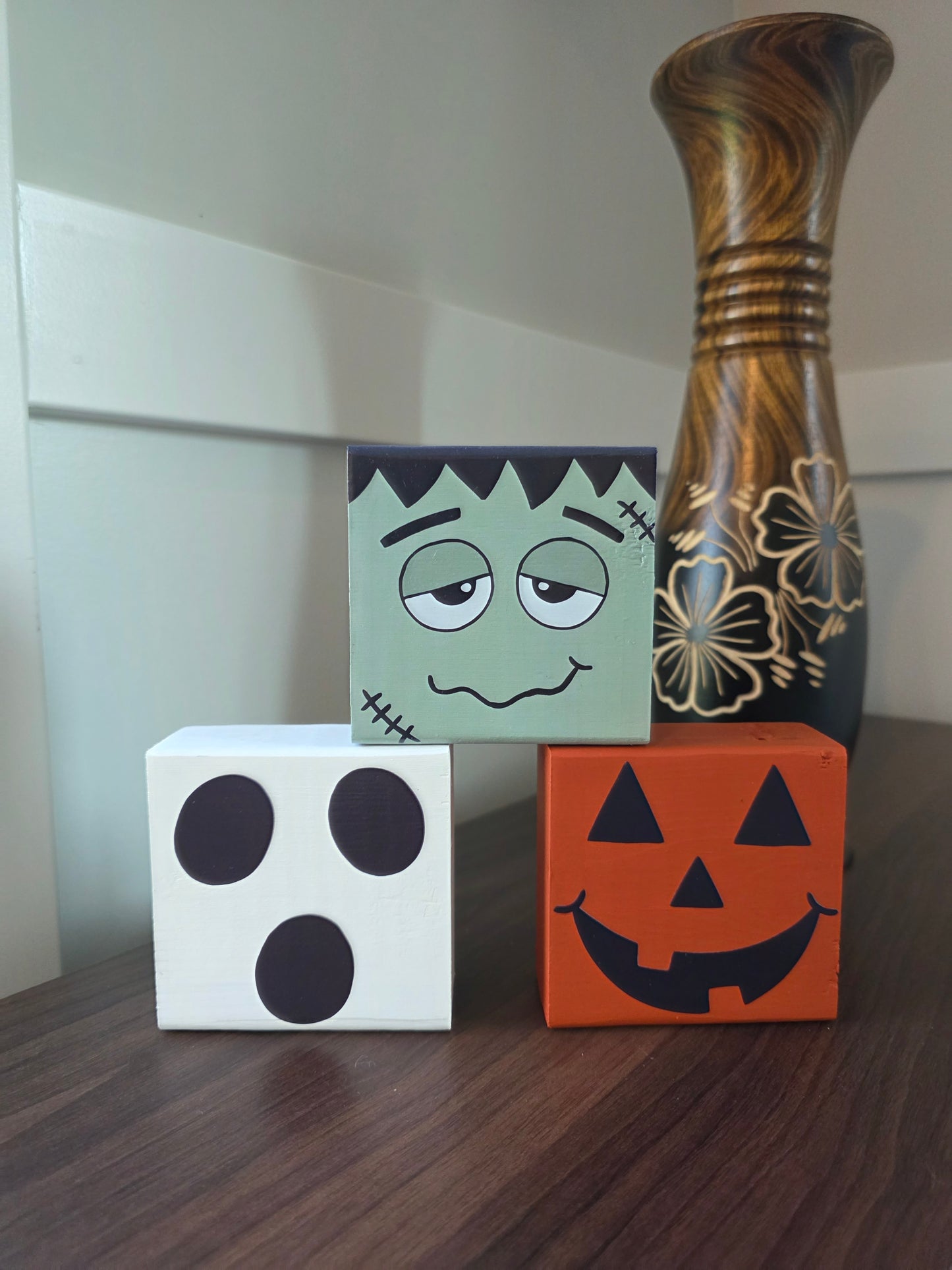 Halloween Wood Blocks - 3 pc Set