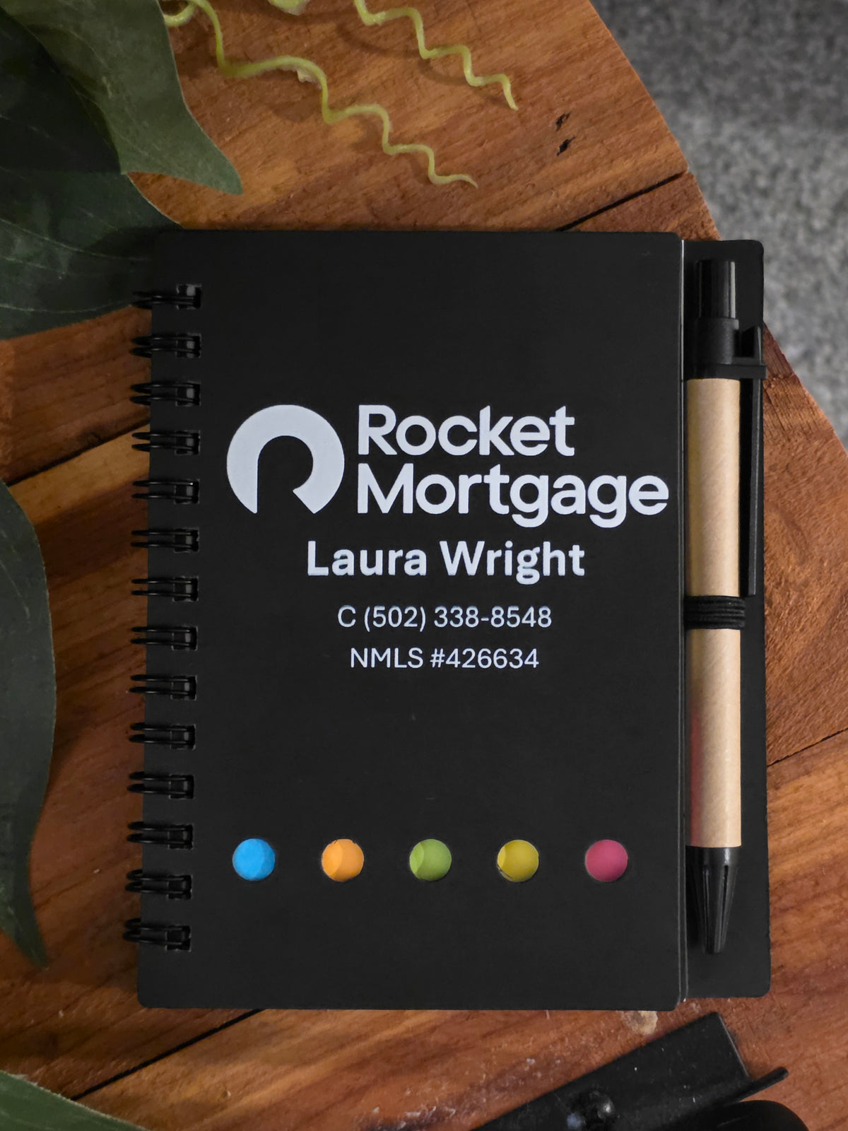 Custom Small Spiral Lined Notepad and Sticky Note/Pen Set