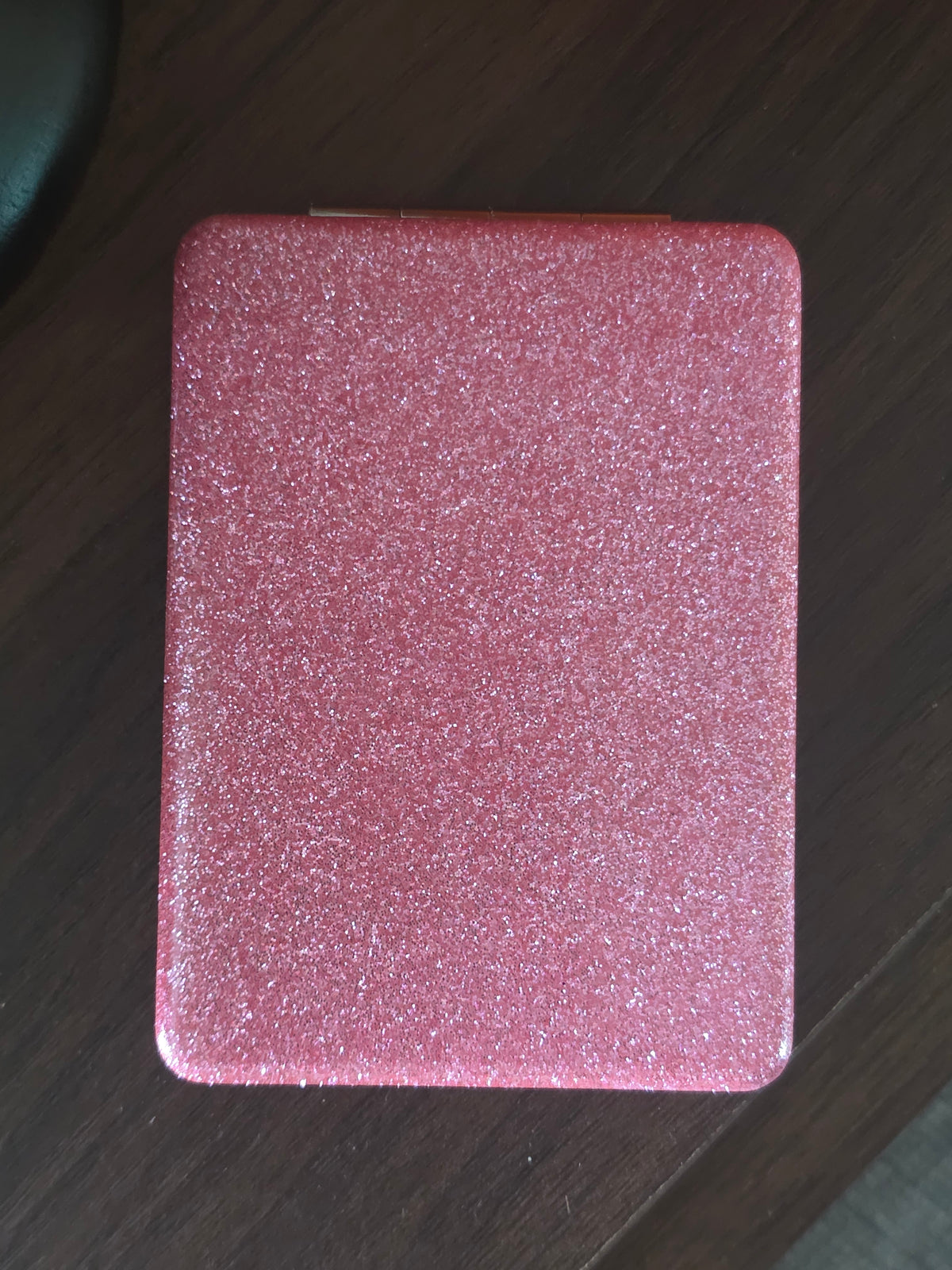 Custom Pink Glitter Compact Dual Mirror