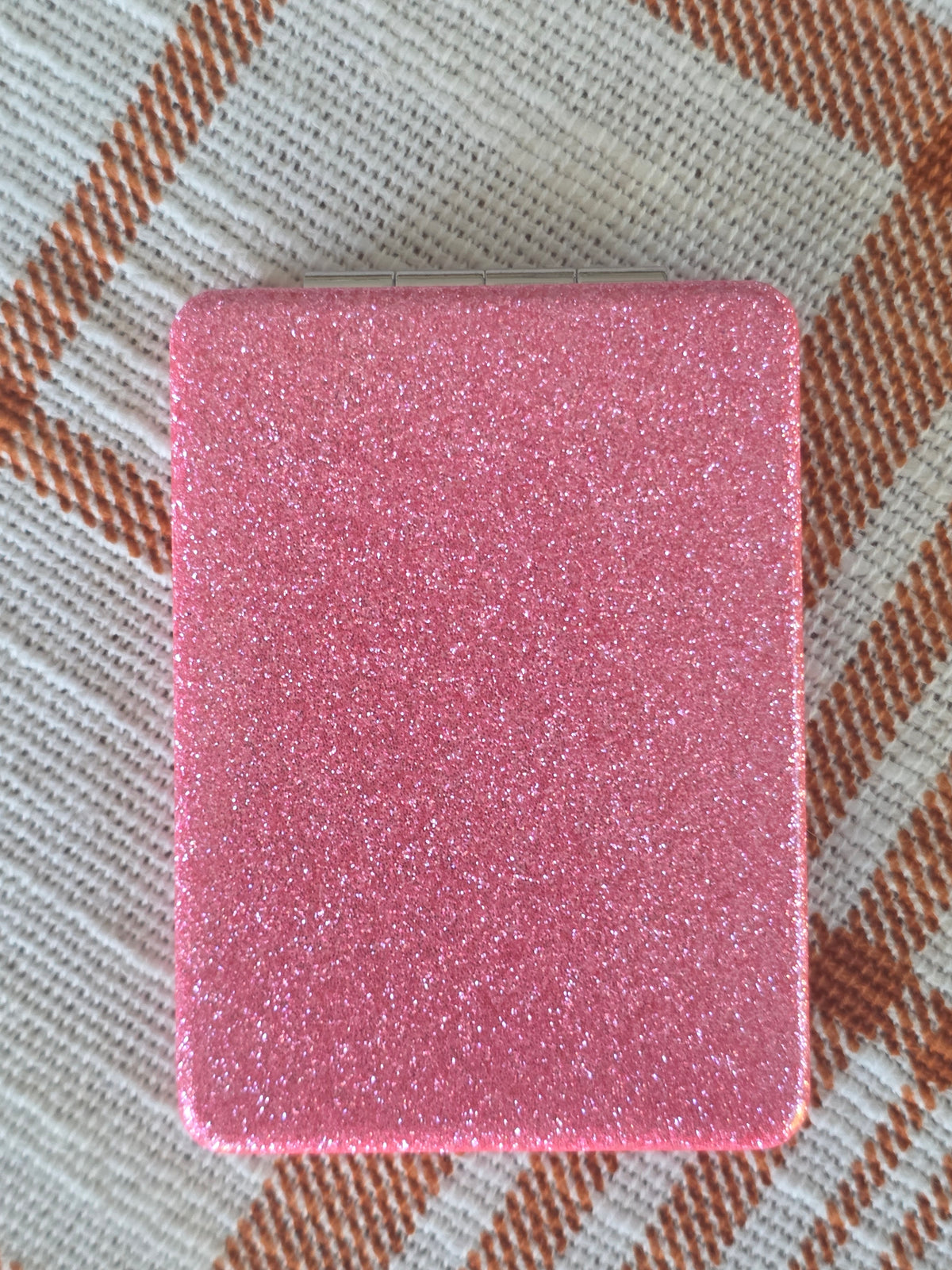 Custom Pink Glitter Compact Dual Mirror