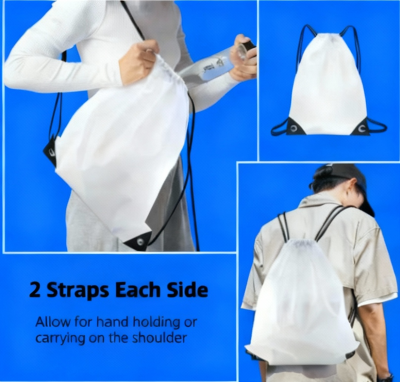Large Drawstring Bag with Horse Design