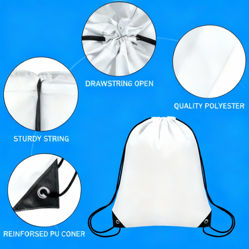 Large Drawstring Bag with Horse Design