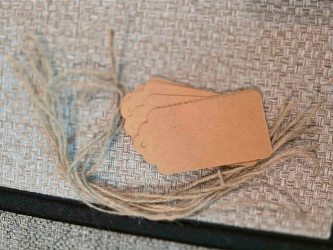 Custom Small Burlap Drawstring Gift bags with Tags