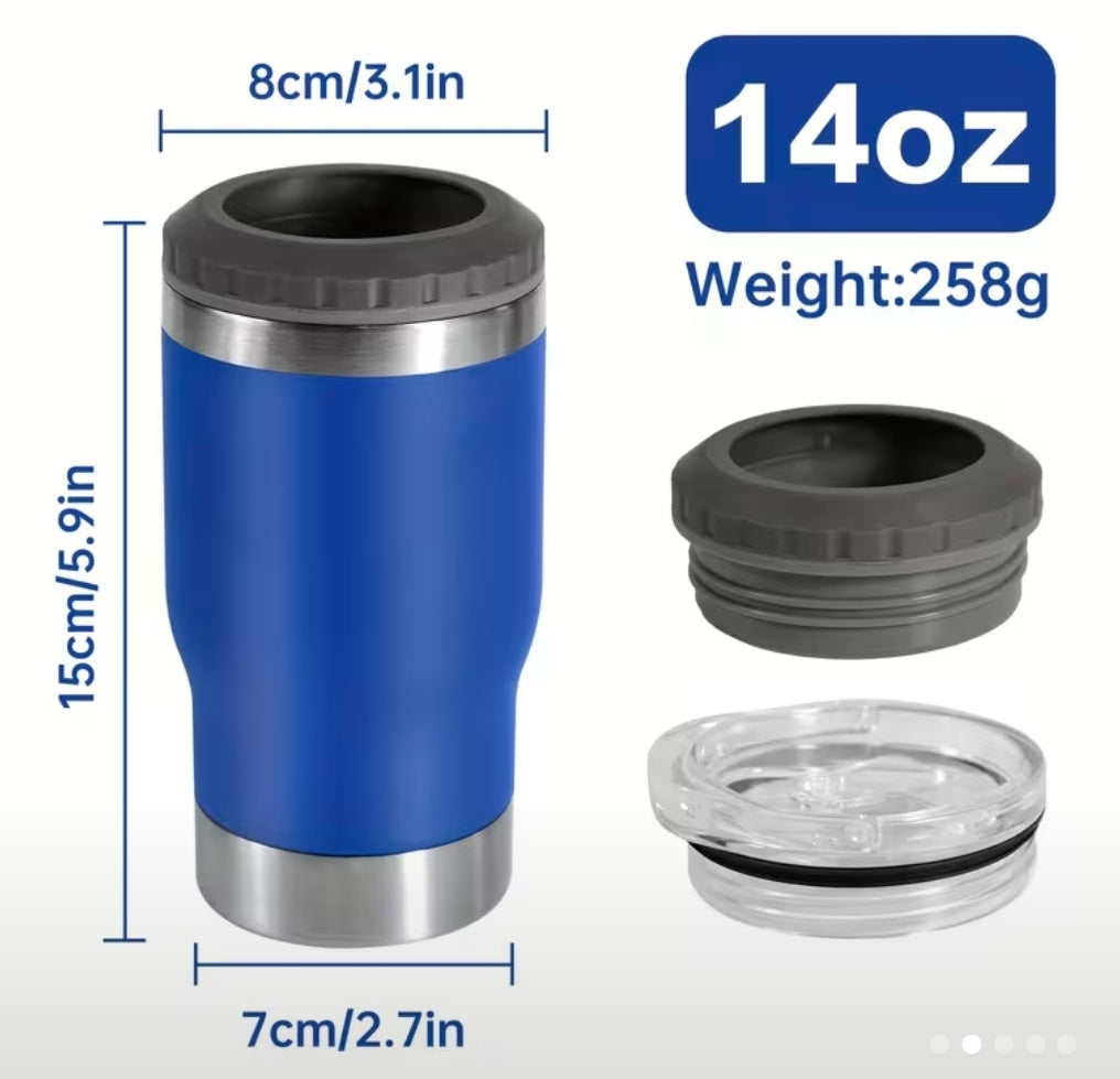 Powder Coated Stainless Steel 4n1 Drink Cups - 5 Colors