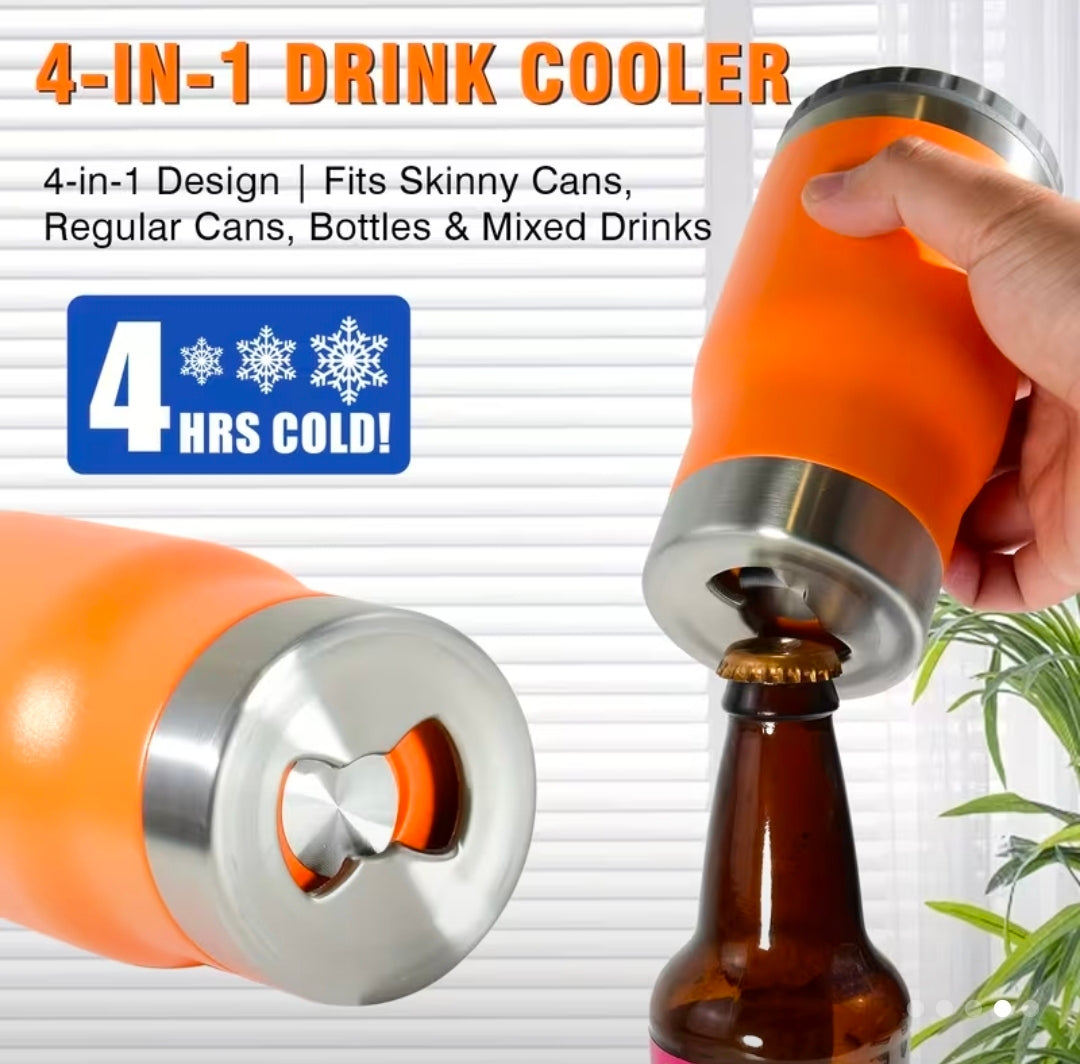 Powder Coated Stainless Steel 4n1 Drink Cups - 5 Colors