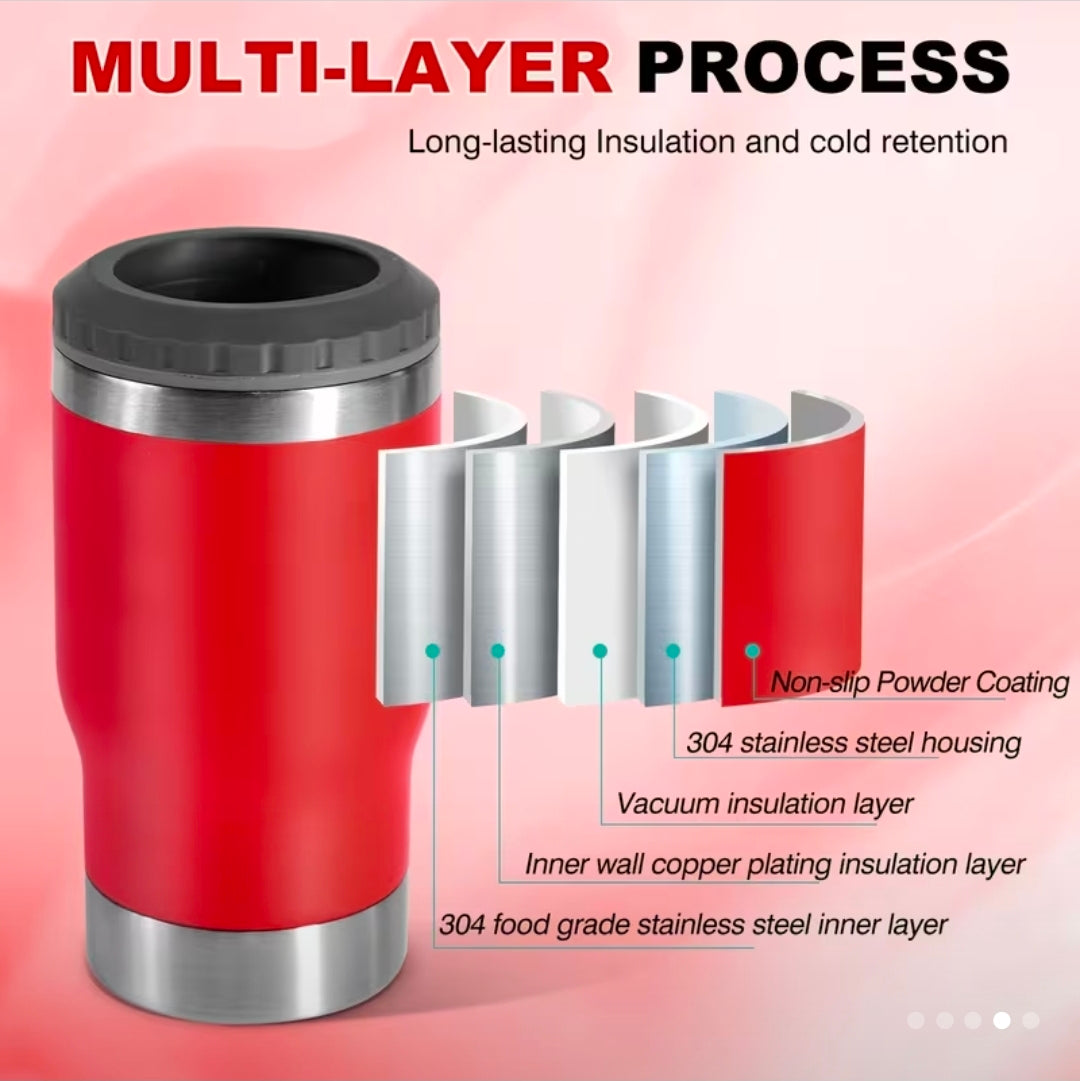 Powder Coated Stainless Steel 4n1 Drink Cups - 5 Colors