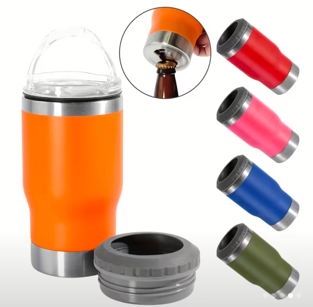 Powder Coated Stainless Steel 4n1 Drink Cups - 5 Colors