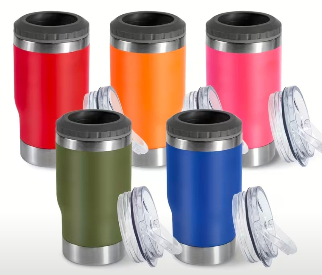 Powder Coated Stainless Steel 4n1 Drink Cups - 5 Colors