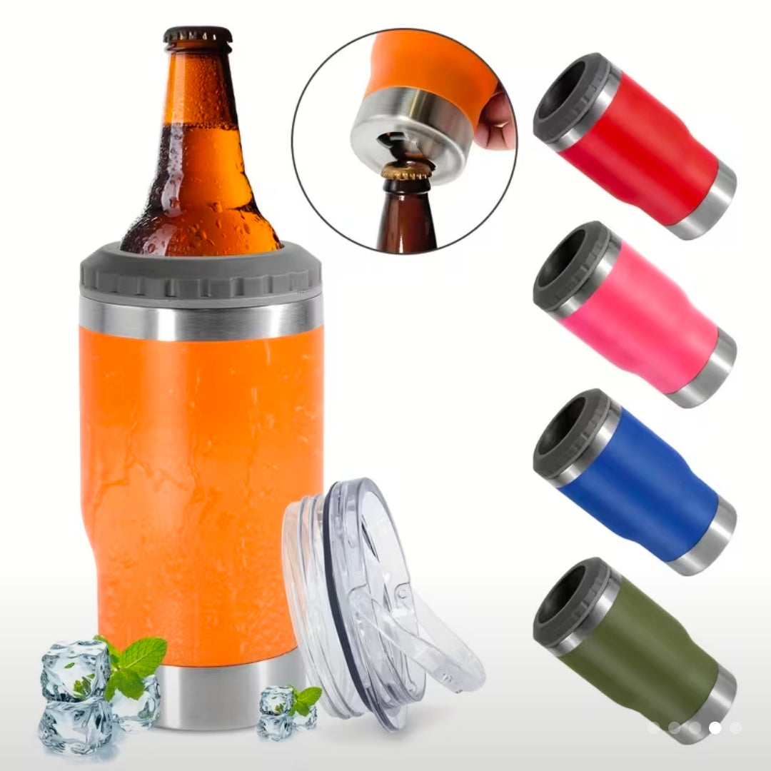 Powder Coated Stainless Steel 4n1 Drink Cups - 5 Colors