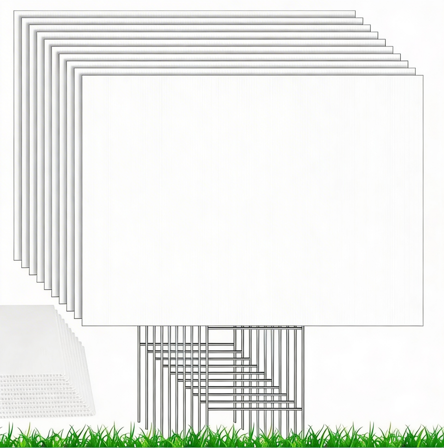 Custom Corrugated Plastic Yard Sign w/Stakes